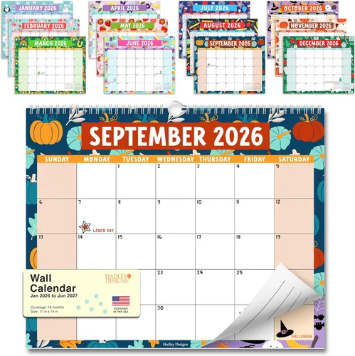 Vista 12 de 2026 Calendar Wall - 2026 Wall Calendar Large for School, Home & Office