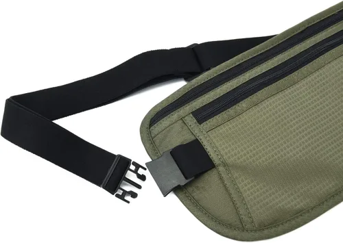Vista 81 de DAITET Cinturón de dinero, soporte para pasaporte, cartera de viaje oculta segura con bloqueo RFID, riñonera encubierta (negro), Negro, Rfid