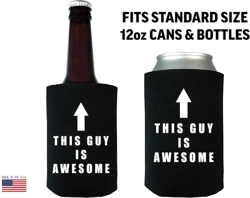 Vista 3 de Rogue River Tactical Funny This Guy is Awesome - Juego de 2 fundas plegables para latas de cerveza