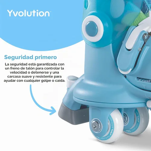 Vista 7 de Yvolution Twista - Patines en línea ajustables 2 en 1 Cambio de un segundo del modo estable de tres ruedas al modo en línea Patines