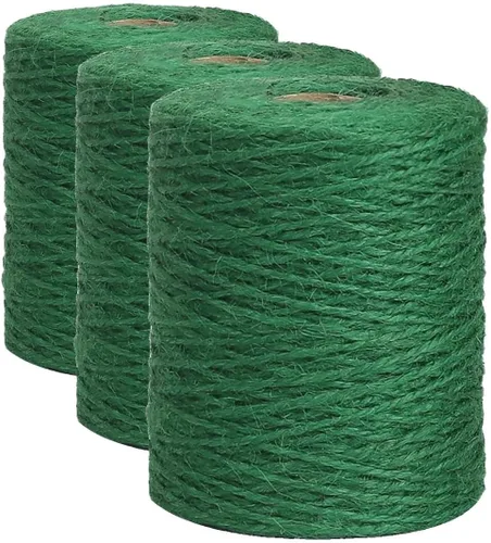 Vista 10 de Vivifying 200 m de hilo de yute negro, cordón de yute natural de 2 mm para manualidades, envoltorios de Halloween, jardín (negro)