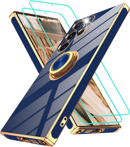Vista 274 de Funda para Motorola Moto G 5G 2024: Funda Moto G Play 5G 2024 con 2 piezas de protectores de pantalla, soporte de anillo de rotación de 360°