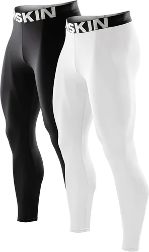 Vista 29 de DRSKIN Men’s Compression Pants (5/4/3 Pack) Quick Dry Tights Leggings Sports Baselayer Running Gym Workout Negro