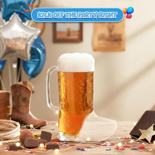 Vista 12 de 4E's Novelty 10 tazas de botas de vaquero (paquete de 10) de plástico duro reutilizable de 17 onzas, sin BPA, para suministros de fiesta temática