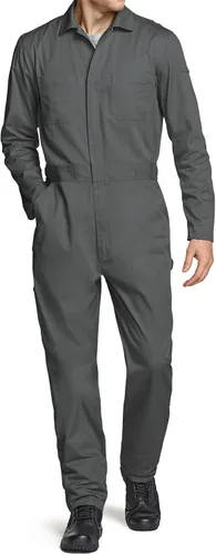 Vista 3 de CQR - Overol para hombre con manga corta, cremallera frontal, múltiples bolsillos, resistente a las manchas y a las arrugas