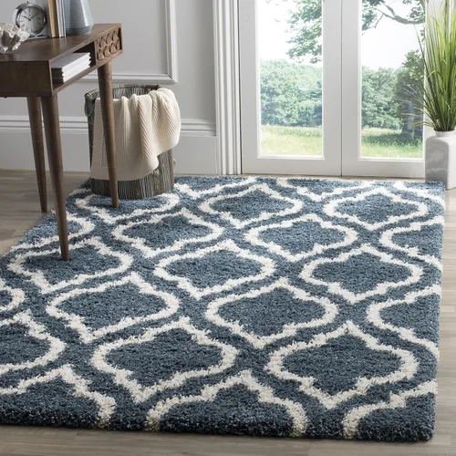 Vista 30 de SAFAVIEH Hudson Shag Collection - Alfombra decorativa de 2 x 3 pies, diseño marroquí, color gris y marfil, no desprende pelusa y de fácil cuidado, 2