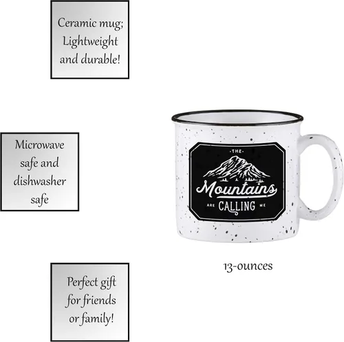 Vista 2 de Santa Barbara Design Studio SIPS Drinkware - Taza de cerámica para fogata, 13 onzas, llamado