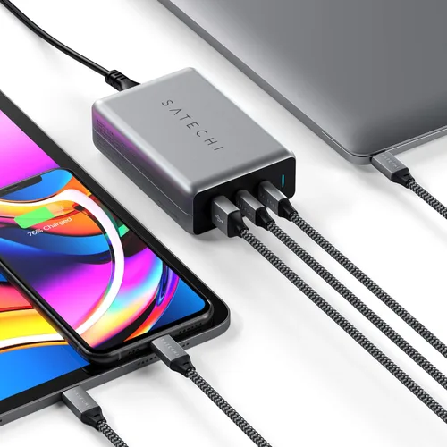 Vista 5 de Satechi Estación de carga compacta USB C PD de 100 W - Compatible con MacBook Air/Pro/Neo, iPad Air/Pro, iPhone 17 a 12 Series, AirPods, Apple