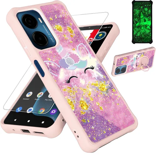 Vista 33 de jioeuinly JSF-DJS - Funda compatible con Nothing Phone 2a con protector de pantalla de vidrio templado, policarbonato duro + silicona suave, soporte