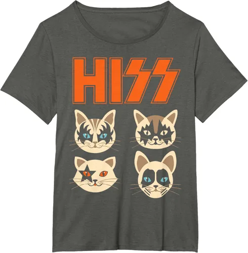 Vista 81 de Camiseta Hiss Funny Cats Kittens Rock Rockin, Negro
