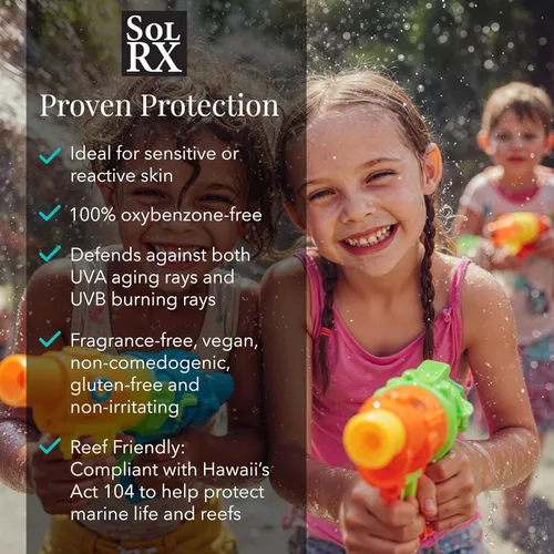 Vista 2 de SolRX SPORT KID's SPRAY SPF 60+ Protector solar, para rostro y cuerpo respetuosos con los arrecifes Boquilla multiángulo de 360 grados, diseñada