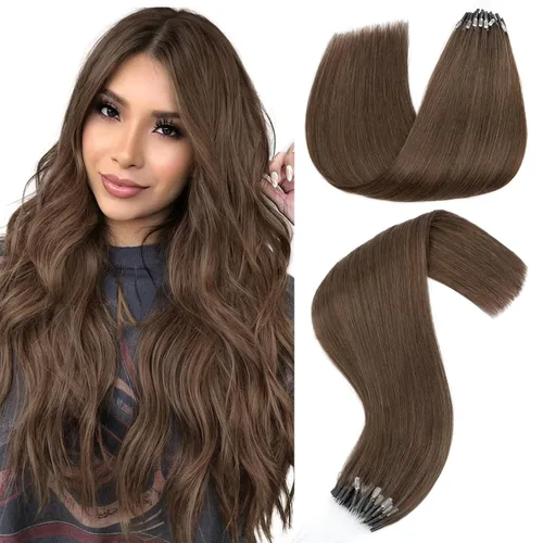 Vista 10 de Hairro Micro Loop - Extensiones de cabello humano microenlaces de microperlas de cabello Remy para mujer, reflejos degradados, fusión fría, micro