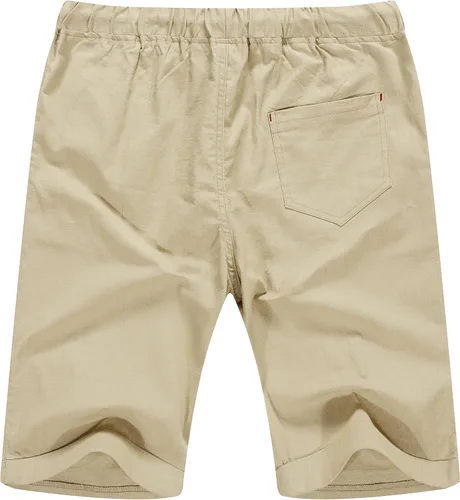 Vista 7 de Sailwind Pantalones cortos de lino para hombre, pantalones cortos casuales de playa con cordón