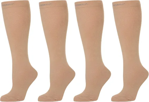 Vista 6 de CompressionZ 30-40 mmHg Knee High Compression Socks, Men & Women Argyle Negro: Paquete de 2