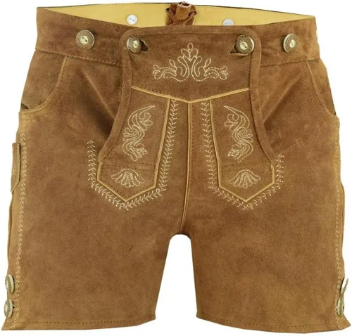 Vista 3 de Oktoberfest alemán bávaro para niños Trachten Lederhosen, Marrón oscuro
