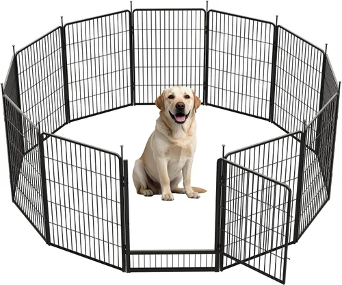 Vista 33 de SunsGrove - Cerca para perros para exteriores, corral resistente de 32 pulgadas con 2 paneles para perros pequeños y medianos, cerca de juego