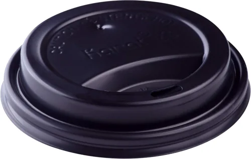 Vista 2 de Karat Tapa de cúpula para taza de café con sorbo de 10-24 onzas - Negra (90mm) - 1,000