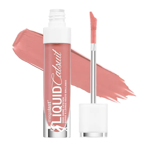 Vista 20 de wet n wild Mega Last Catsuit High-Shine Liquid Lipstick Red Bad Girl's Club