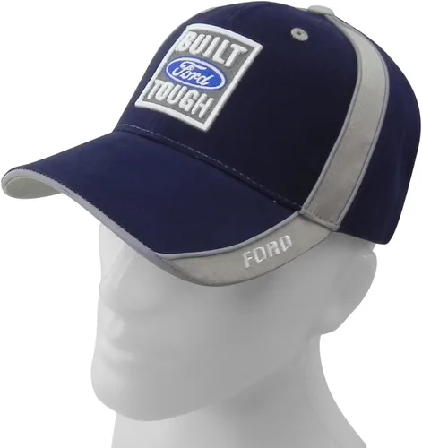 Vista 2 de Checkered Flag Sports Built Ford Tough Stripe Gorra de béisbol azul, Azul marino, gris.