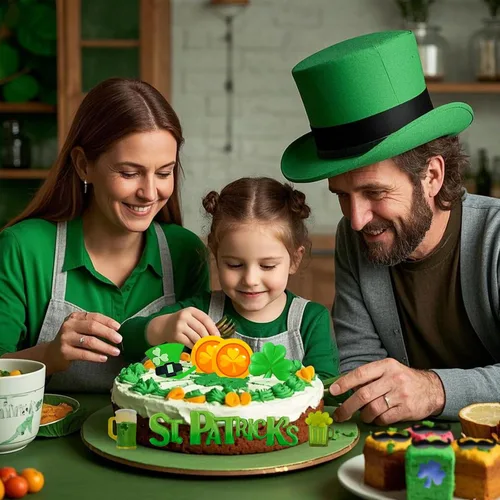 Vista 5 de Moldes de fondant del día de San Patricio, moldes de silicona para sombrero irlandés de trébol, herradura para barba, chocolate para hornear
