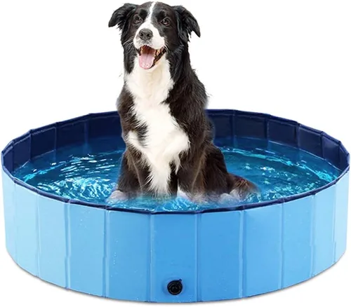 Vista 16 de Jasonwell Piscina plegable para perros, piscina plegable de plástico duro, piscina portátil para niños y mascotas, bañera para cachorros pequeños