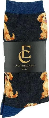Vista 2 de Everything Chic Calcetines divertidos para hombre y mujer, diseño de animal para perro, casual, divertido, divertido, para papá, feliz y divertido