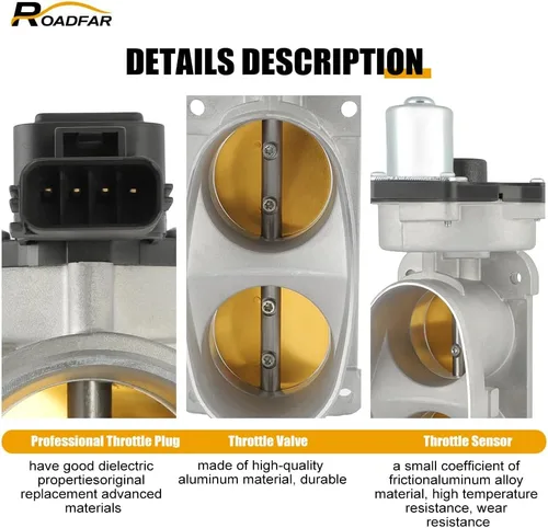 Vista 2 de ROADFAR Cuerpo del acelerador eléctrico 7R3Z9E926AA 9R3Z9E926A 9R3Z9E926B 676004 S20038 para Ford Mustang 2005 2006 2007 2008 2009 2010 Reemplazo