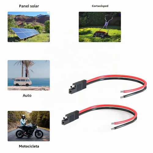 Vista 6 de ELFCULB Cable Conector SAE, 10AWG 1FT 2 Pines Conector Rápido SAE Enchufe de Desconexión para Panel Solar Carro Motocicleta (Paquete de 2)