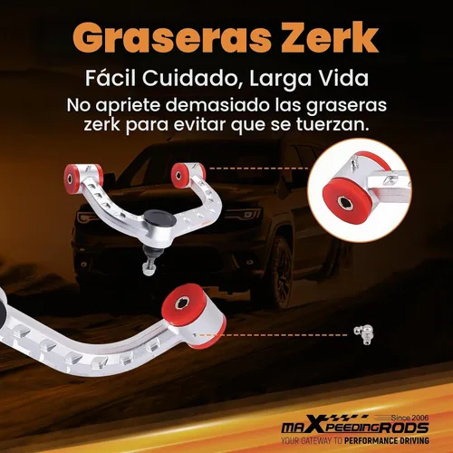 Vista 6 de maXpeedingrods Brazo de control de aluminio de elevación de 2-4 pulgadas para F-150 2004-2020, para Ford Expedition Navigator 2006-2022, brazos
