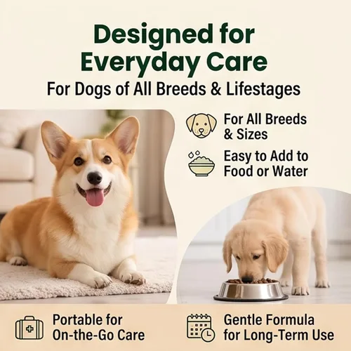 Vista 9 de Gotas de limpieza de parásitos, suplemento de probióticos triples, apoyo que promueve la salud intestinal y digestiva, hierbas naturales para perros