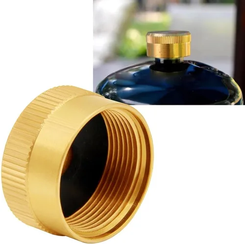 Vista 2 de Uenede 5 tapas de botella de propano de latón macizo adecuadas para todos los tapones de tanque de recarga de gas de 1 libra sellados