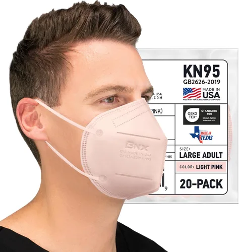 Vista 11 de AccuMed BNX KN95 Face Masks Made in USA (Adult Large, Adult Medium, Kids Small) (Earloop) (Model: E95/E95M/E95S)