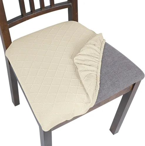 Vista 28 de SearchI Juego de 2 fundas de asiento para sillas de comedor, fundas de asiento elásticas con estampado, extraíbles y lavables, fundas de cojín