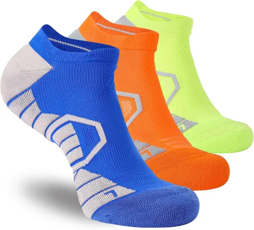 Vista 16 de Hylaea Calcetines Atléticos para Correr con Cojín Acolchado que Absorben la Humedad de Corte Bajo 3 Pares Negro