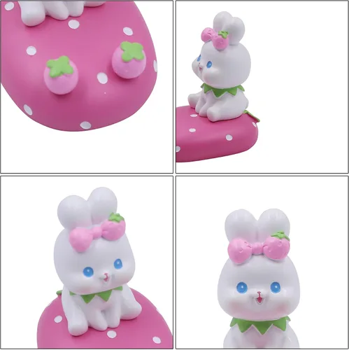 Vista 3 de Lindo conejo teléfono móvil soporte animal Smartphone escritorio soporte para todos los teléfonos móviles Bunny teléfono soporte escritorio ornamento