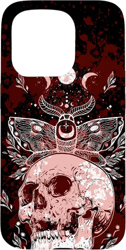 Vista 14 de Death Moth Gothic Dark Witch Occult Wiccan Goth Moon Pattern Case for iPhone 16