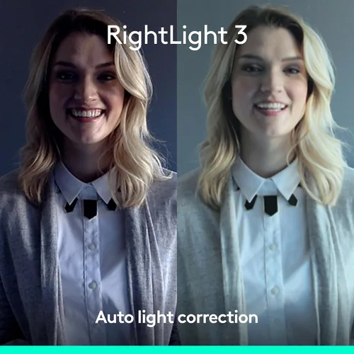 Vista 11 de Logitech Brio - Cámara web 4K, para videollamadas, micrófono con cancelación de ruido, corrección de luz HD automática, amplio campo de visión