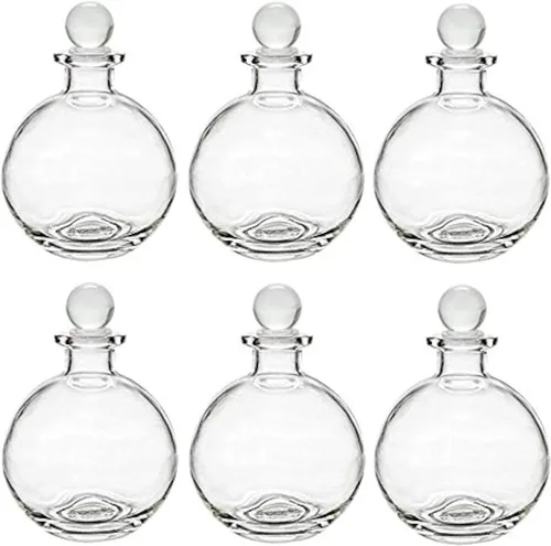 Vista 4 de Nakpunar Botellas esféricas de vidrio con cierre de corcho (1, 8.5 oz esmerilado)