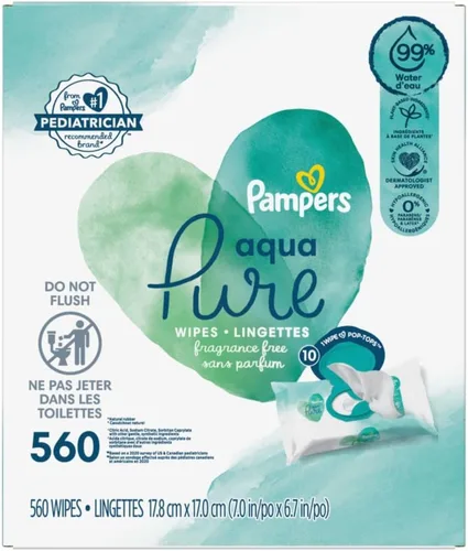 Vista 5 de Pampers Toallitas sensibles para bebés - Sin perfume - 392