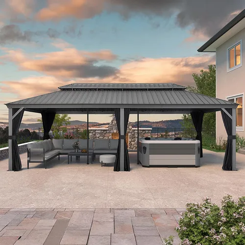 Vista 20 de PURPLE LEAF - Gazebo para exteriores de 10 x 12 pies, con sistema de drenaje