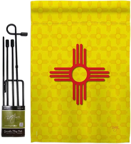Vista 7 de Bandera de jardín de Estados Nuevo México Regional Estados Unidos Territorios Americanos República País Particular Área Pequeña Decorativa Patio