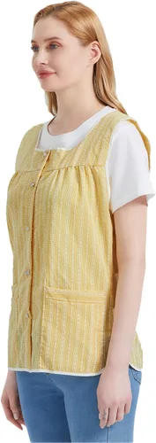 Vista 4 de Nanxson Delantales de Cobber para mujer con bolsillos delantal con botones para cocinar cocina chef CF3152