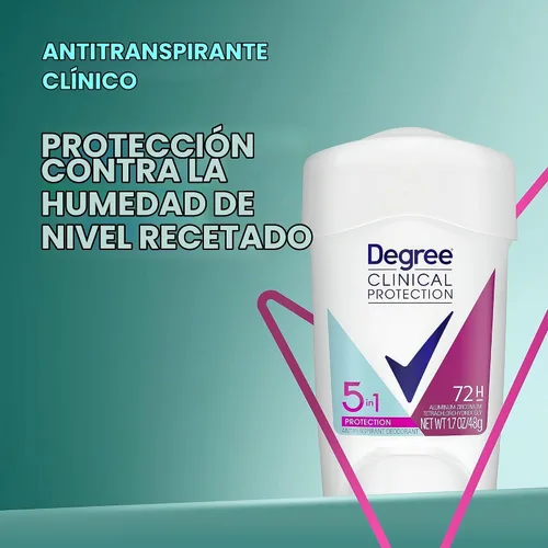 Vista 4 de Degree Clinical Protection Desodorante antitranspirante 72 horas de protección contra el sudor y el olor