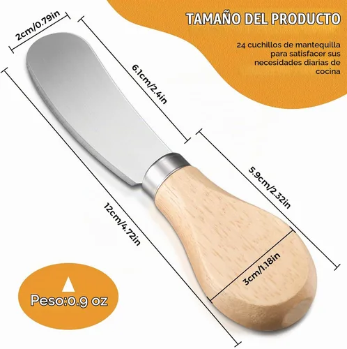 Vista 3 de LWarranty - 24 cuchillos esparcidores de queso, mantequilla, acero