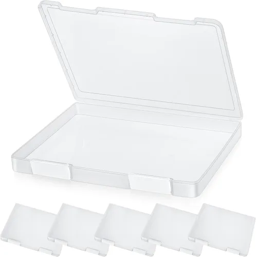 Vista 9 de PerKoop - Caja de almacenamiento de papel transparente, 6 unidades, 12.4 x 9.84 x 1.18 pulgadas, color negro