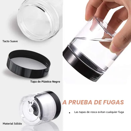 Vista 3 de Paquete de 12 recipientes pequeños de plástico de 4 onzas con tapas + paquete de 12 tarros de muestra de cosméticos de 0.7 oz/0.7 fl oz