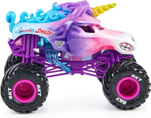Vista 3 de Monster Jam, Monster Truck oficial de Sparkle Smash, vehículo coleccionable fundido a presión, escala 1:24
