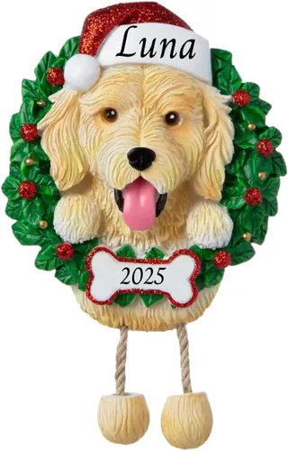 Vista 26 de Adornos personalizados para árbol de Navidad 2024 para mascotas – Razas de perros Beagle – Adorno personalizado de Feliz Navidad – Recuerdo