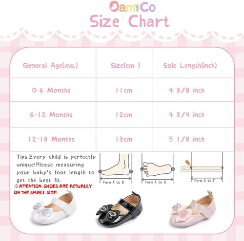 Vista 6 de Zapatos planos Mary Jane para bebés y niñas, suela de goma antideslizante con Bownot para primeros pasos, zapatos de vestir de boda de princesa