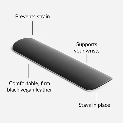 Vista 6 de HumanCentric - Almohadilla para reposamuñecas para teclados Apple Magic y Tenkeyless Soporte ergonómico de muñeca en aluminio gris espacial